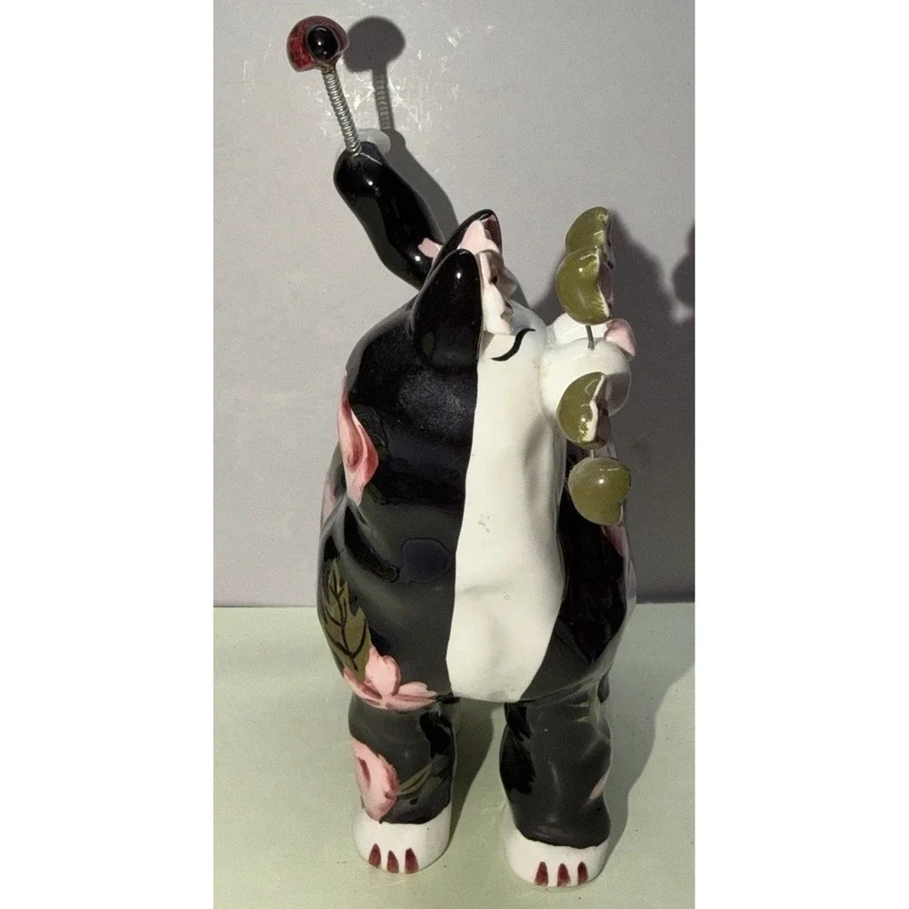 Vintage 2003 Annaco Creations Amy Lacombe Roses Kitty With Ladybug On Tail A3